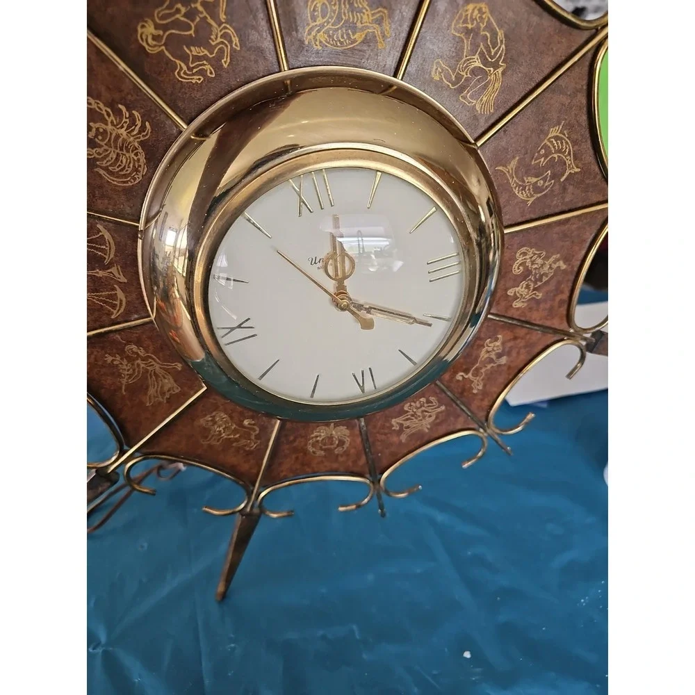 Vintage 50's United #203 Elec Starburst Zodiac Wall Clock Works, Restoration